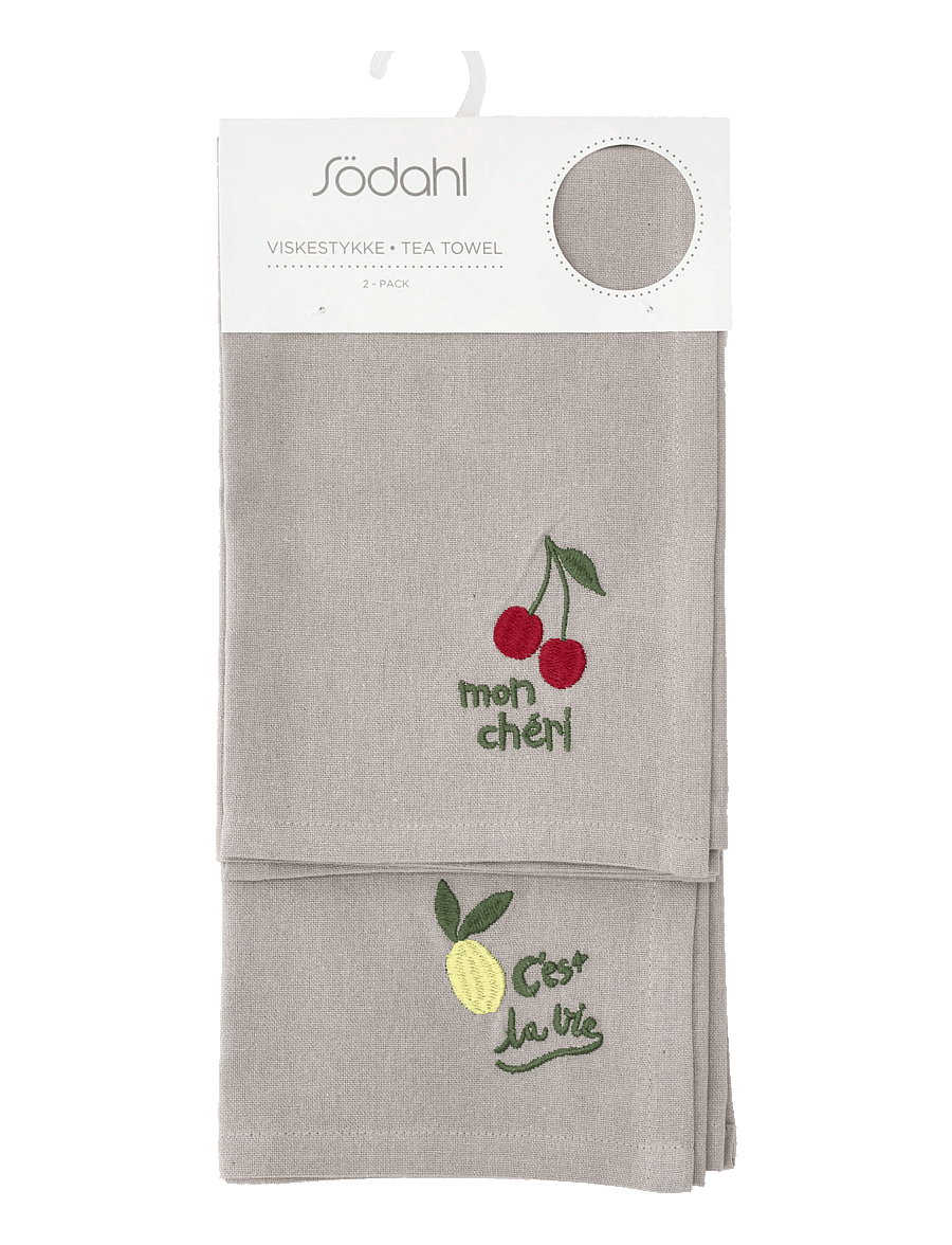 Södahl - Tea towel Bistro 2 pcs - köögirätikud - green - 4