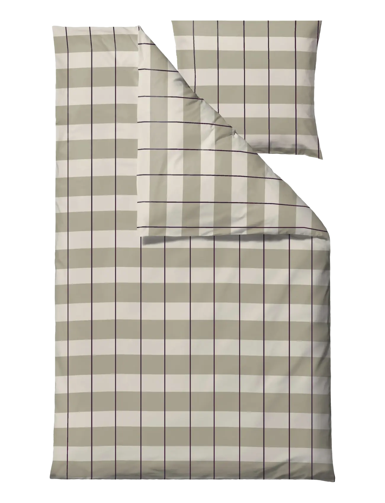 Södahl Sengetøj Blocks - Sengesæt - EUCALYPTUS / white
