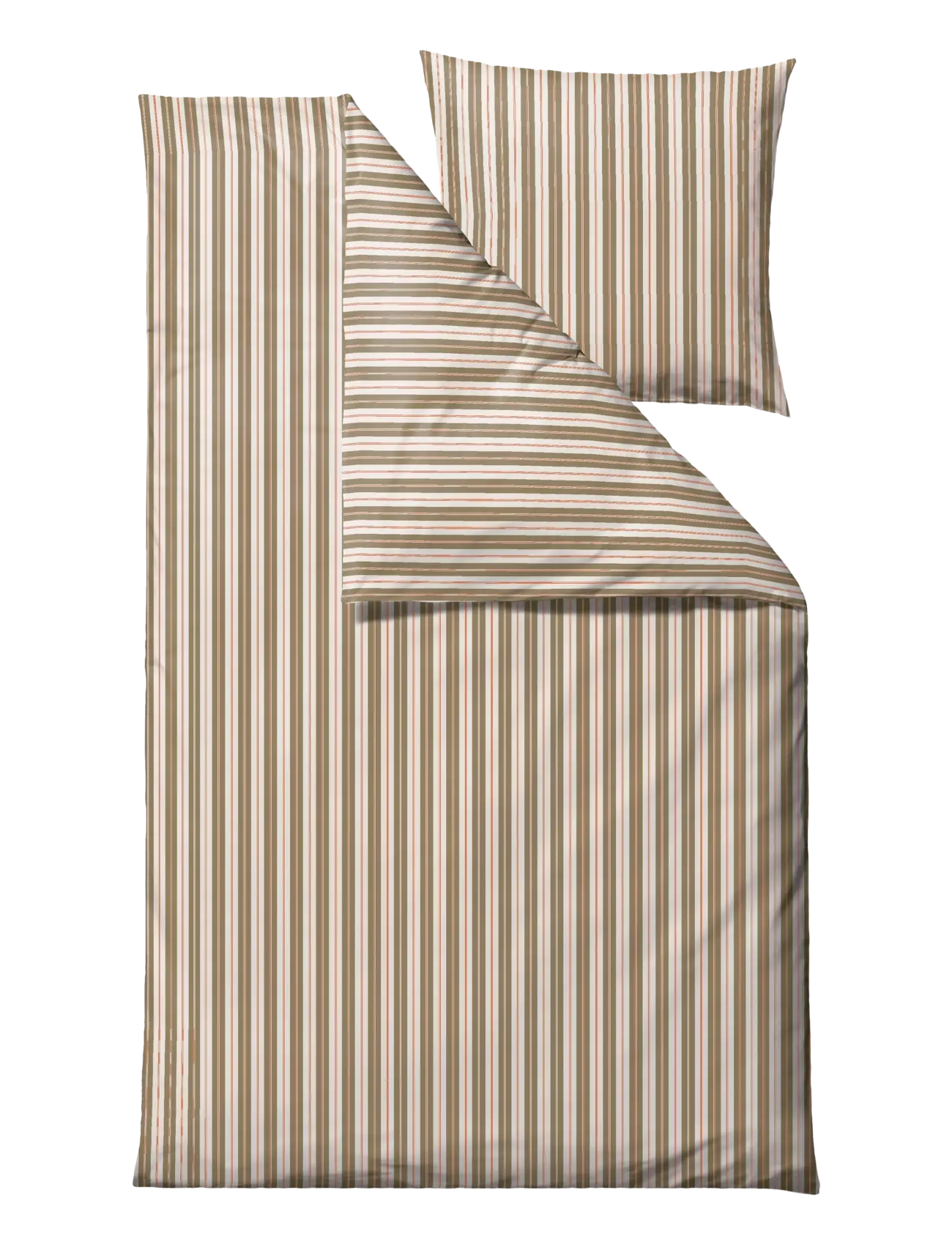 Södahl Sengetøj Flow - Sengesæt - OLIVE WOOD / beige