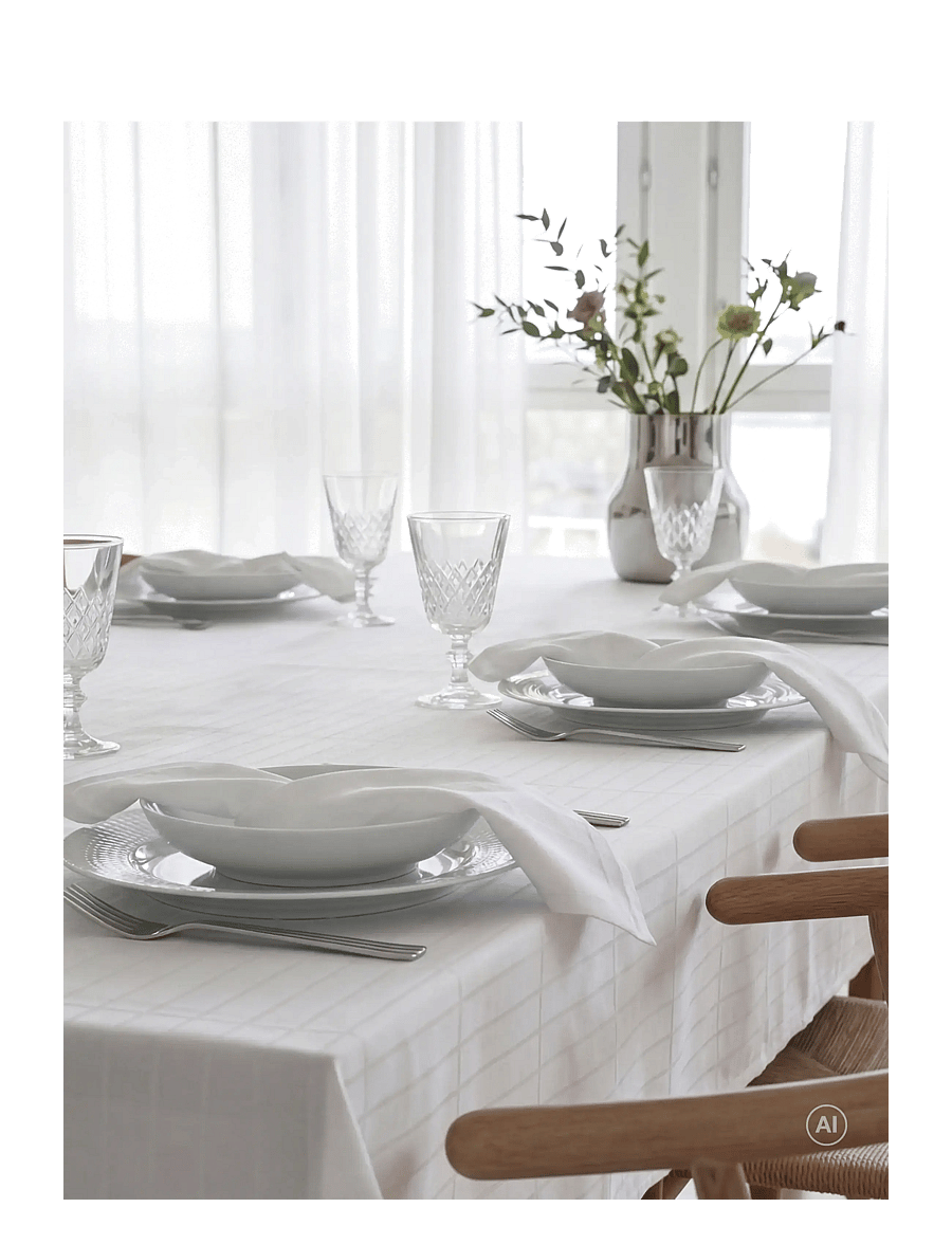 Södahl - Tablecloth Essence – Suite One - laudlinad - white - 1
