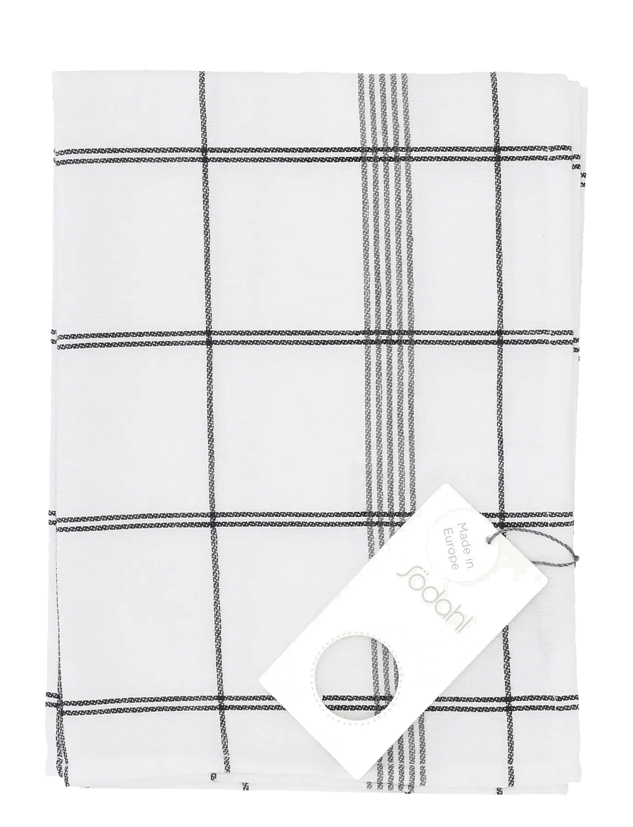Södahl - Tea towel 50x70 Minimal White - köögirätikud - white/black - 1