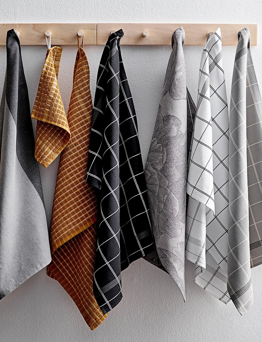 Södahl - Tea towel 50x70 Minimal White - köögirätikud - white/black - 3