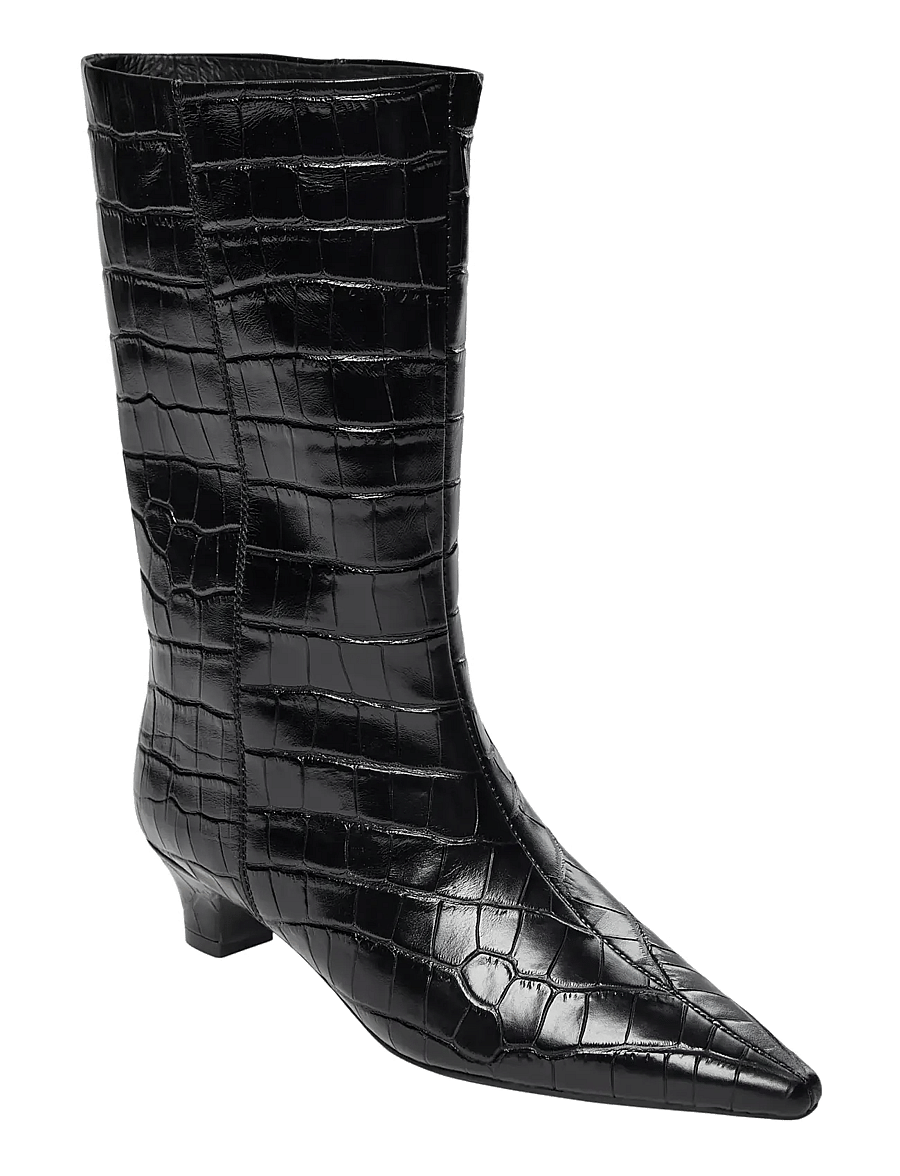 Sofie Schnoor - HELLASW CROCO BOOT - augstpapēžu puszābaki - black - 0