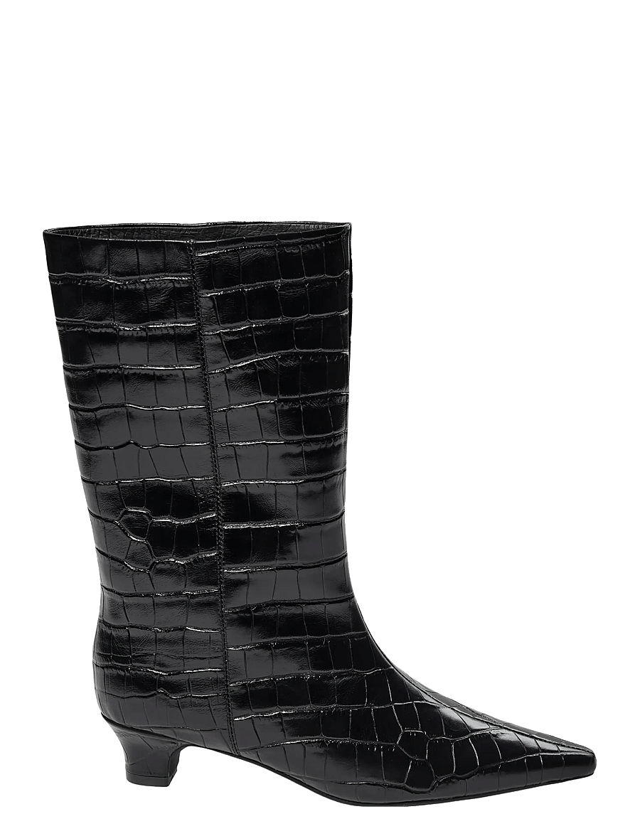 Sofie Schnoor - HELLASW CROCO BOOT - augstpapēžu puszābaki - black - 1