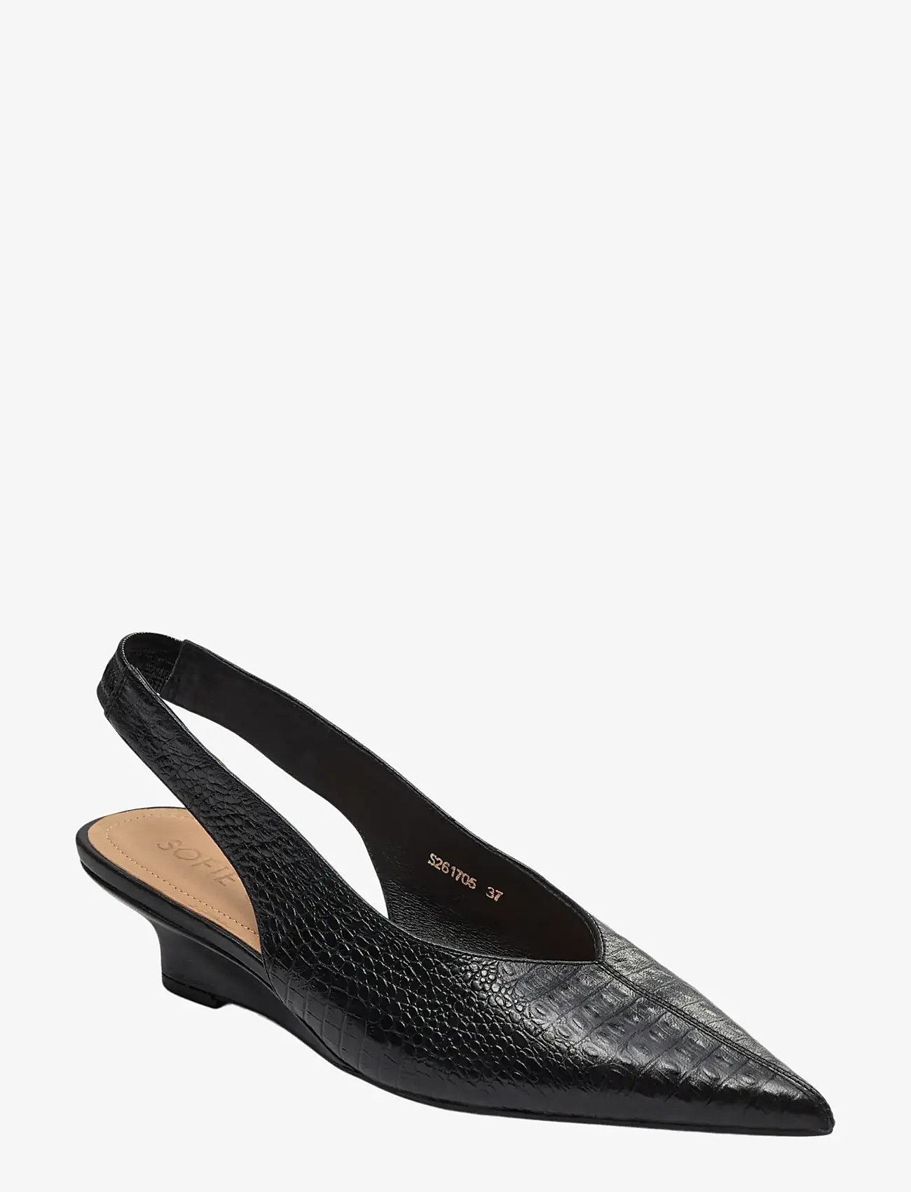 Sofie Schnoor - ROSIESW CROCO SLINGBACK - högklackade slingbacks - black - 1