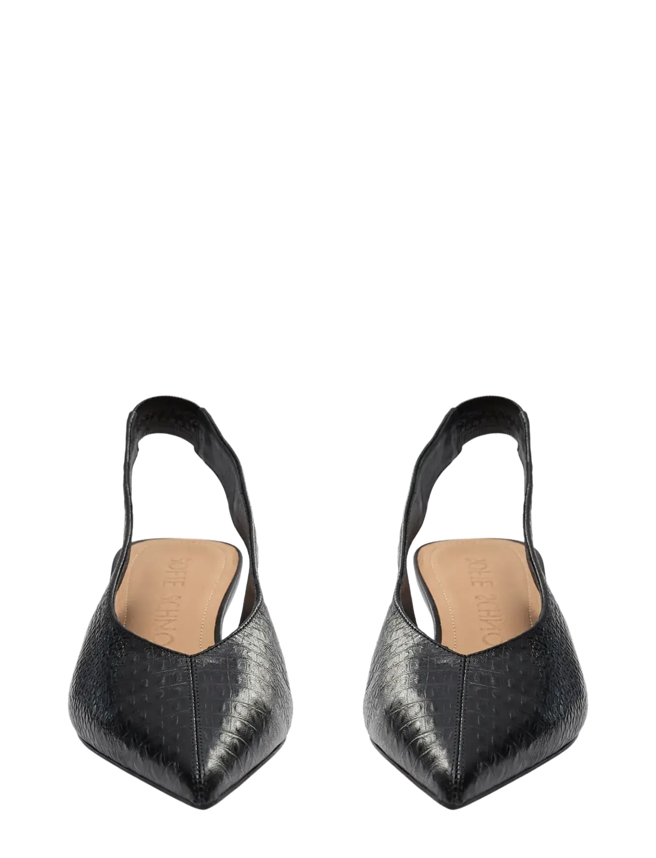 Sofie Schnoor - ROSIESW CROCO SLINGBACK - slingbacks med hæle - black - 2