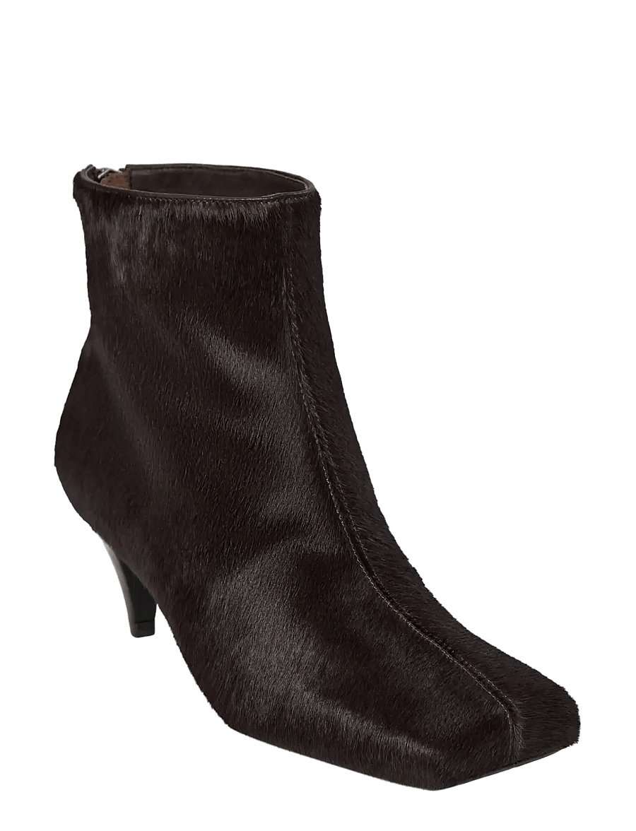 Sofie Schnoor - ZELDASW FUR LEATHER BOOT - kontsaga poolsaapad - dark brown - 0