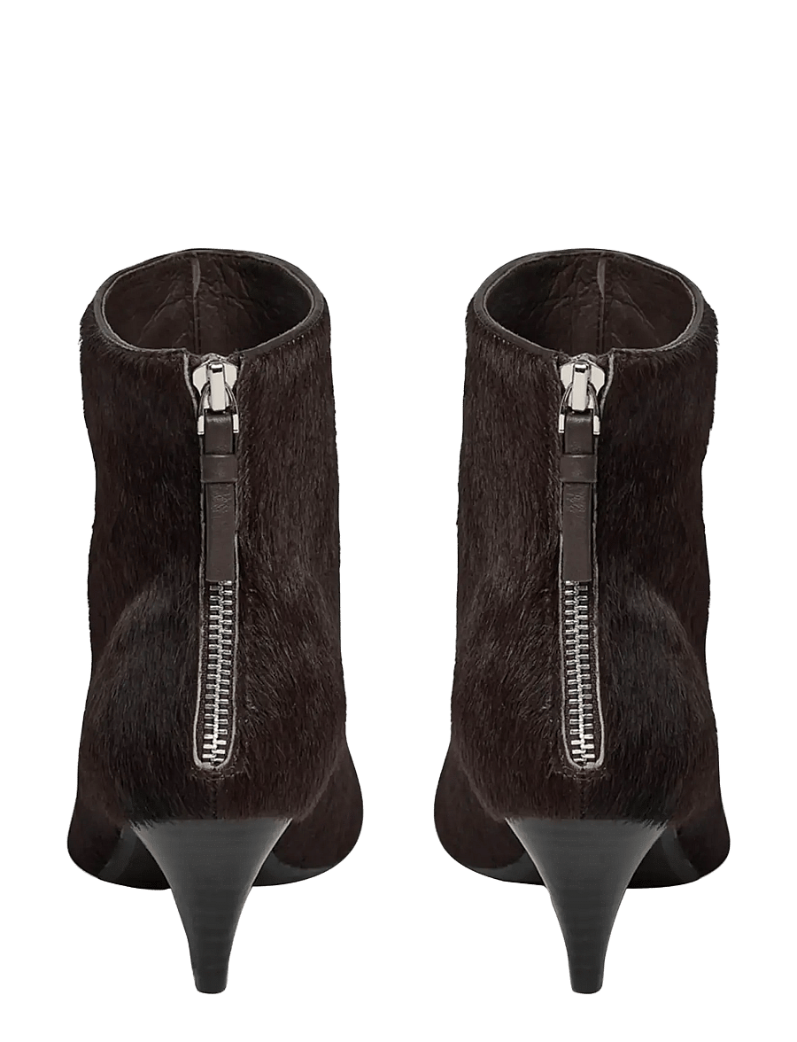 Sofie Schnoor - ZELDASW FUR LEATHER BOOT - kontsaga poolsaapad - dark brown - 1