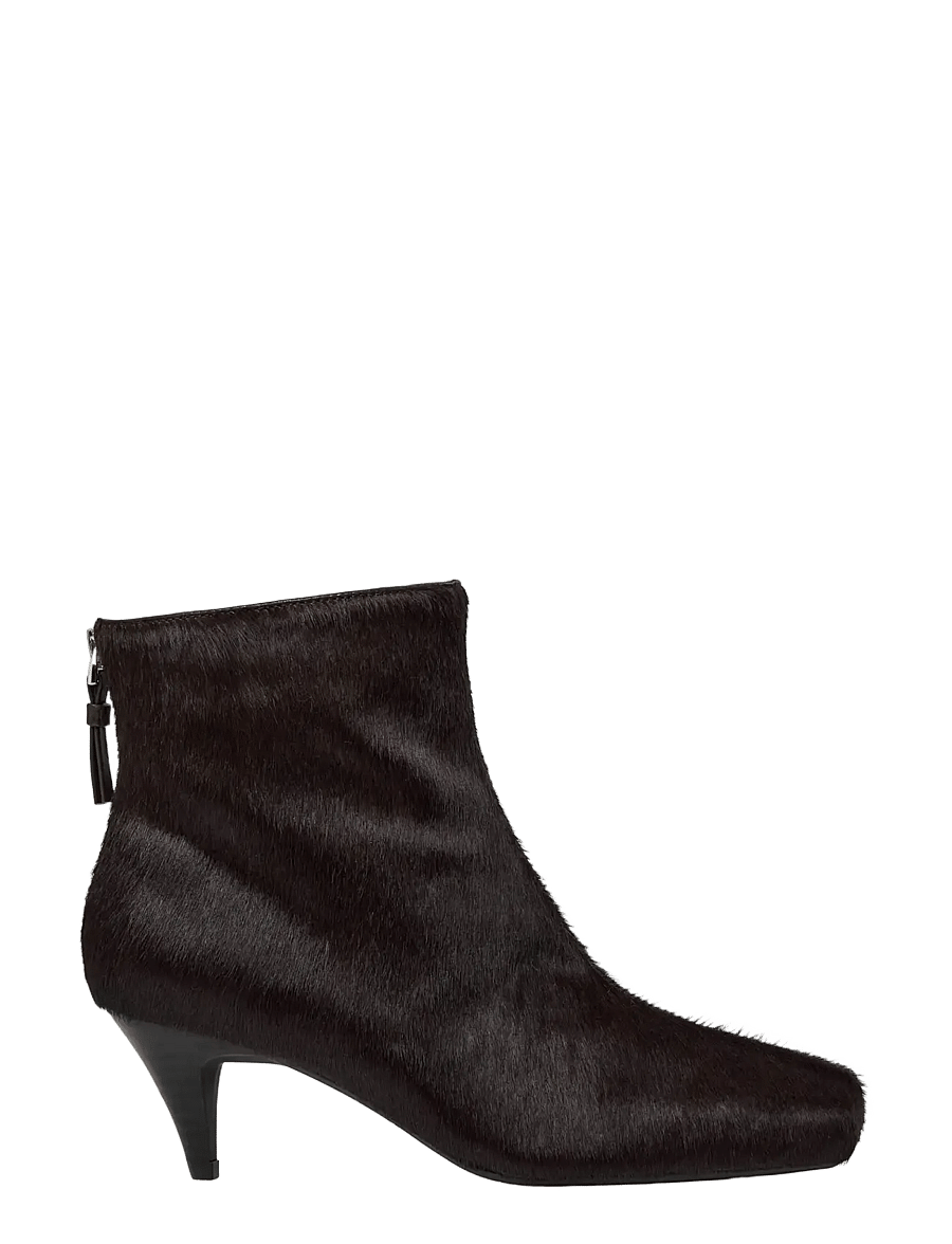 Sofie Schnoor - ZELDASW FUR LEATHER BOOT - kontsaga poolsaapad - dark brown - 2