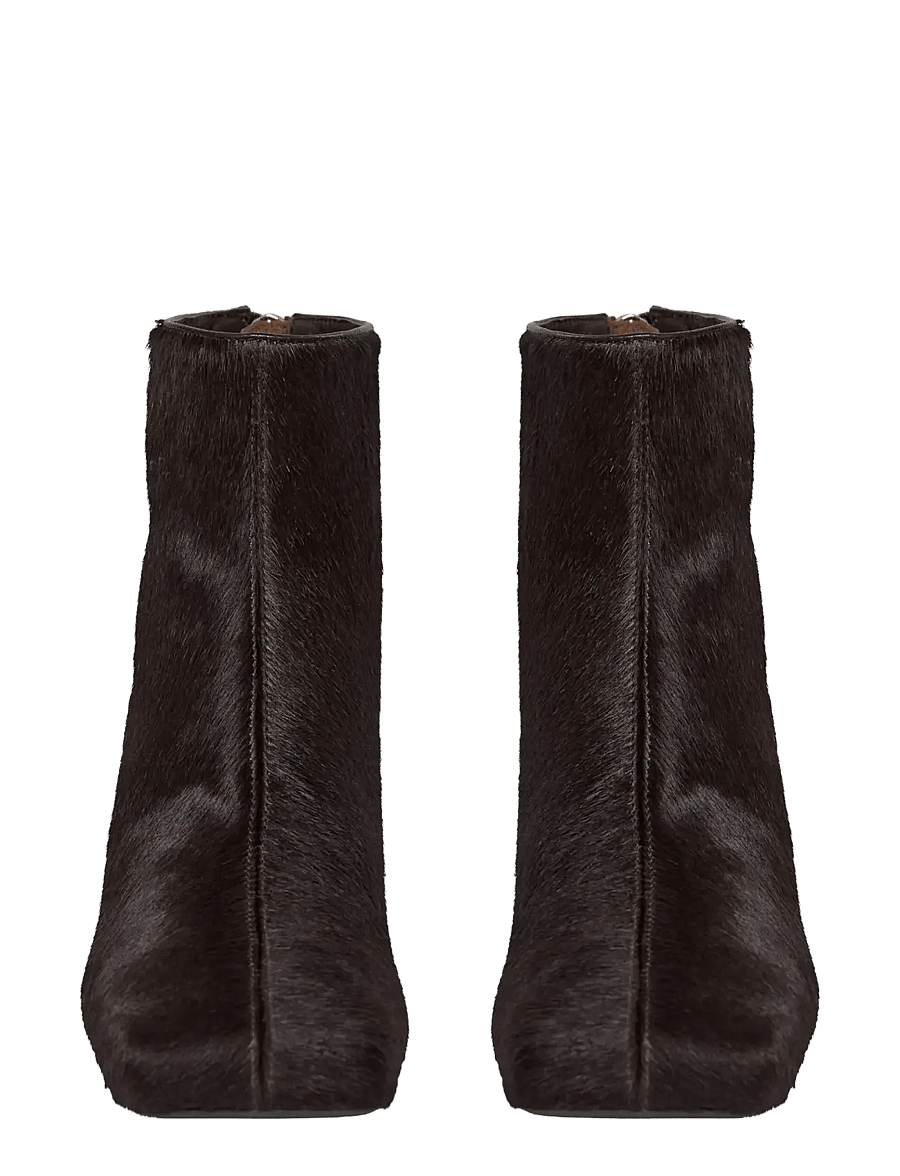 Sofie Schnoor - ZELDASW FUR LEATHER BOOT - kontsaga poolsaapad - dark brown - 3