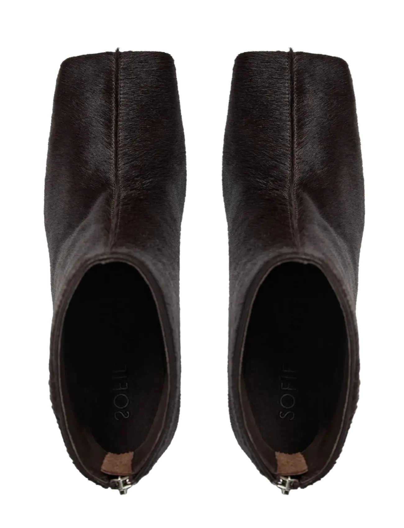 Sofie Schnoor - ZELDASW FUR LEATHER BOOT - kontsaga poolsaapad - dark brown - 4