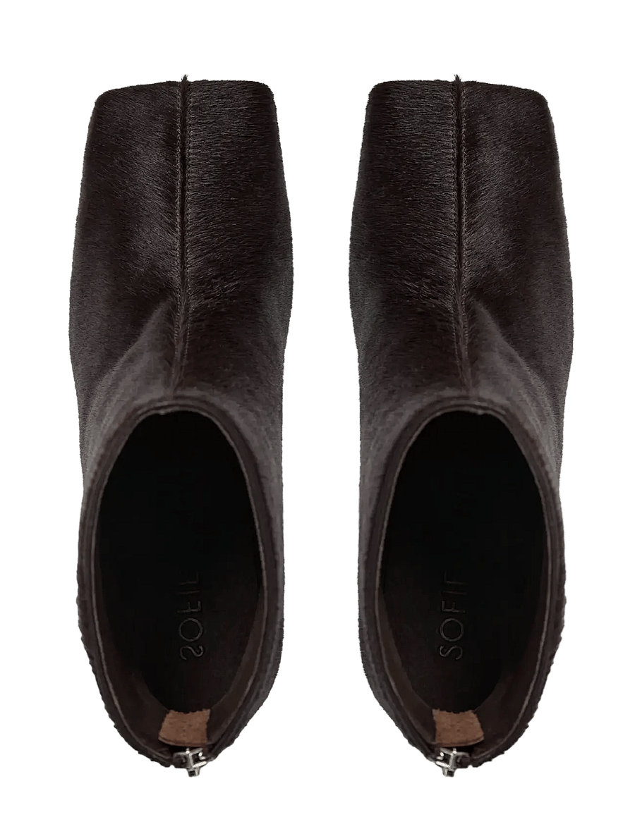 Sofie Schnoor - ZELDASW FUR LEATHER BOOT - kontsaga poolsaapad - dark brown - 4