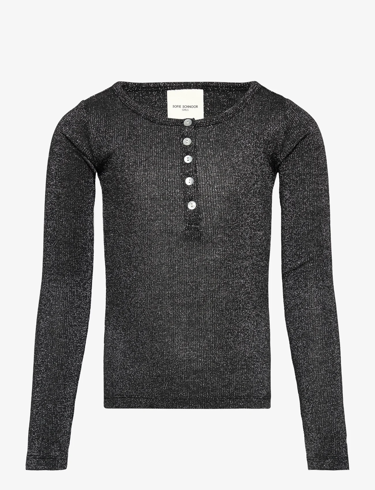 Sofie Schnoor Young - T-shirt long-slv - marškinėliai ilgomis rankovėmis - black glitter - 0