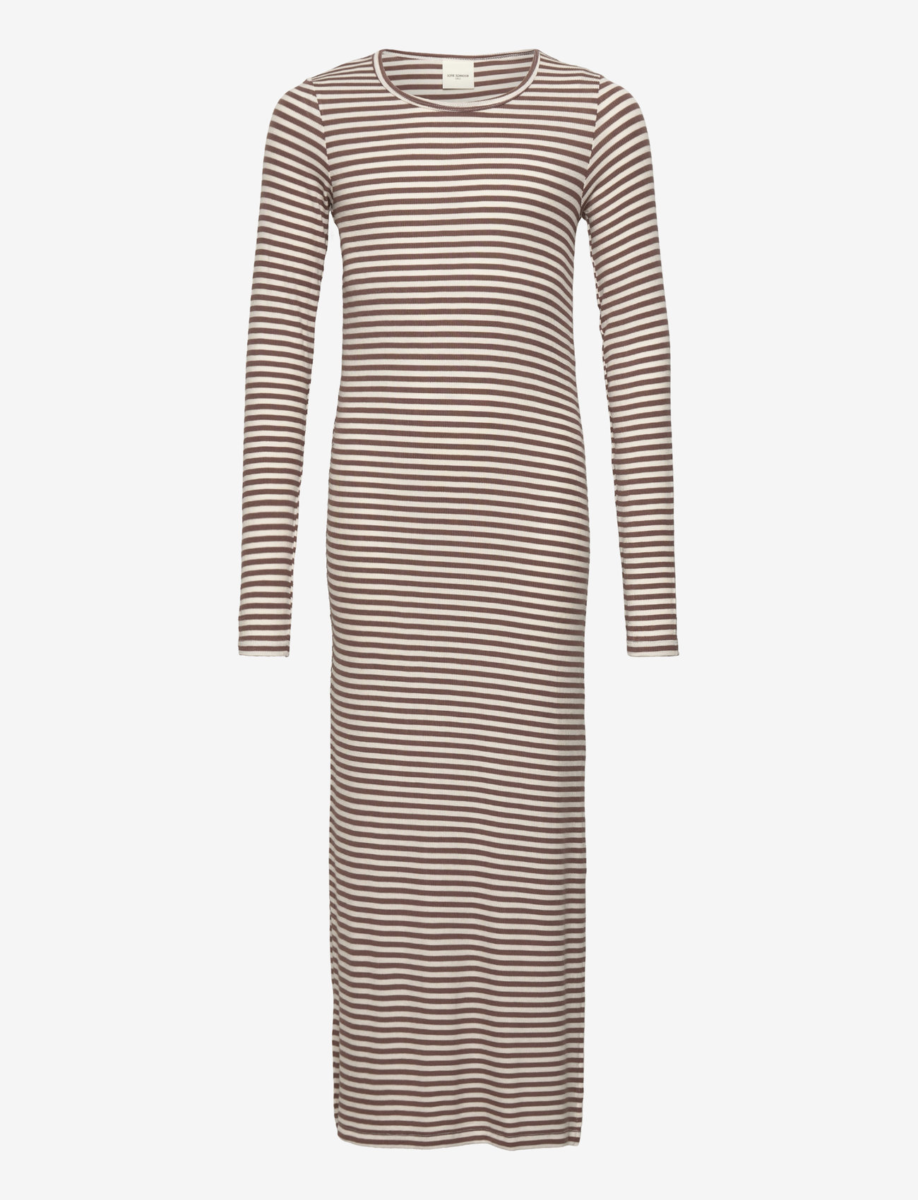 Sofie Schnoor Young - FACITASY DRESS - pikkade varrukatega vabaaja kleidid - brown striped - 0