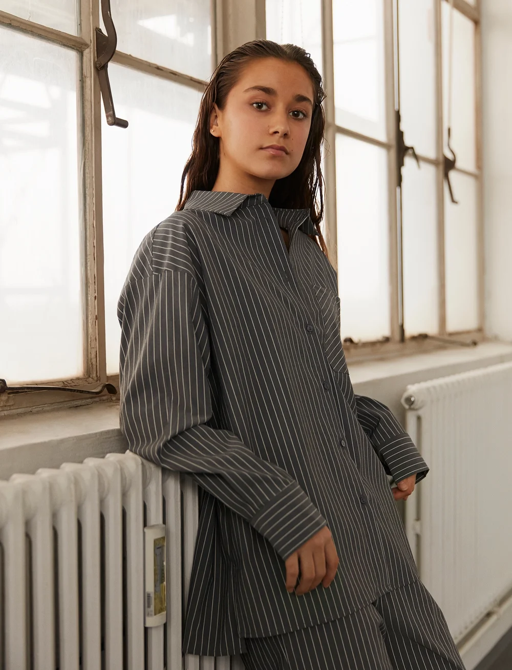 Sofie Schnoor Young - Shirt - långärmade skjortor - grey striped - 0