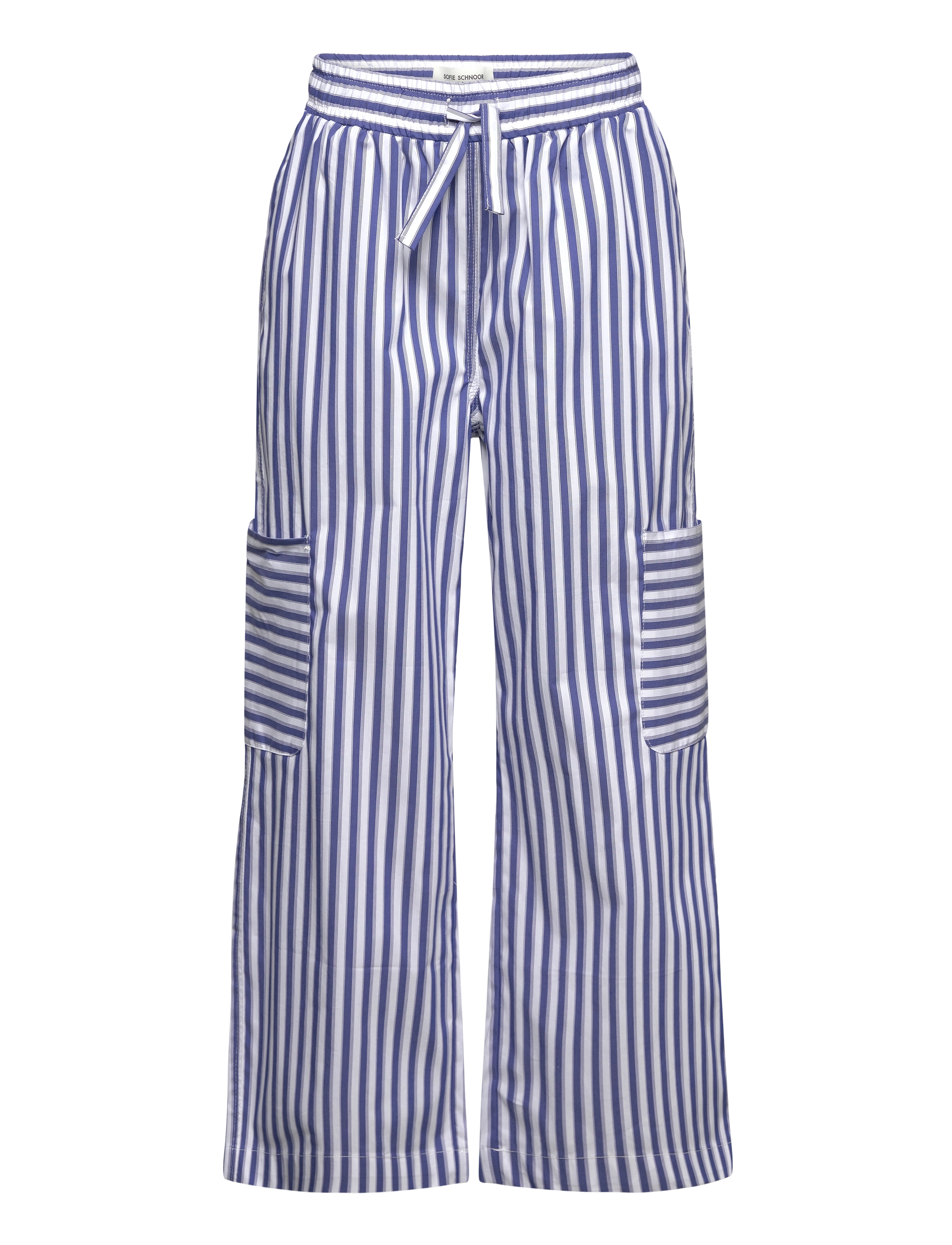 Sofie Schnoor Young Trousers, Børn, Stribede Cargo Bukser, Blå, Str: 176