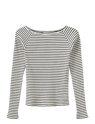 Sofie Schnoor Young SOMASY T-SHIRT LONG SLEEVE - Long-sleeved t-shirts - BLACK STRIPED / black