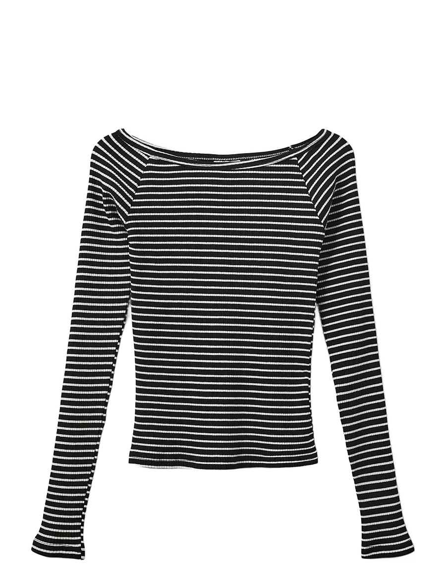 Sofie Schnoor Young - SOMASY BLOUSE - pitkähihaiset t-paidat - black striped - 0