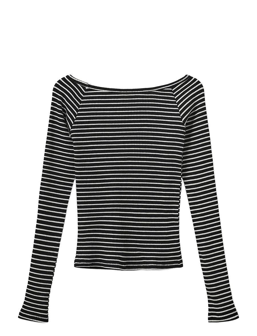 Sofie Schnoor Young - SOMASY BLOUSE - pitkähihaiset t-paidat - black striped - 1