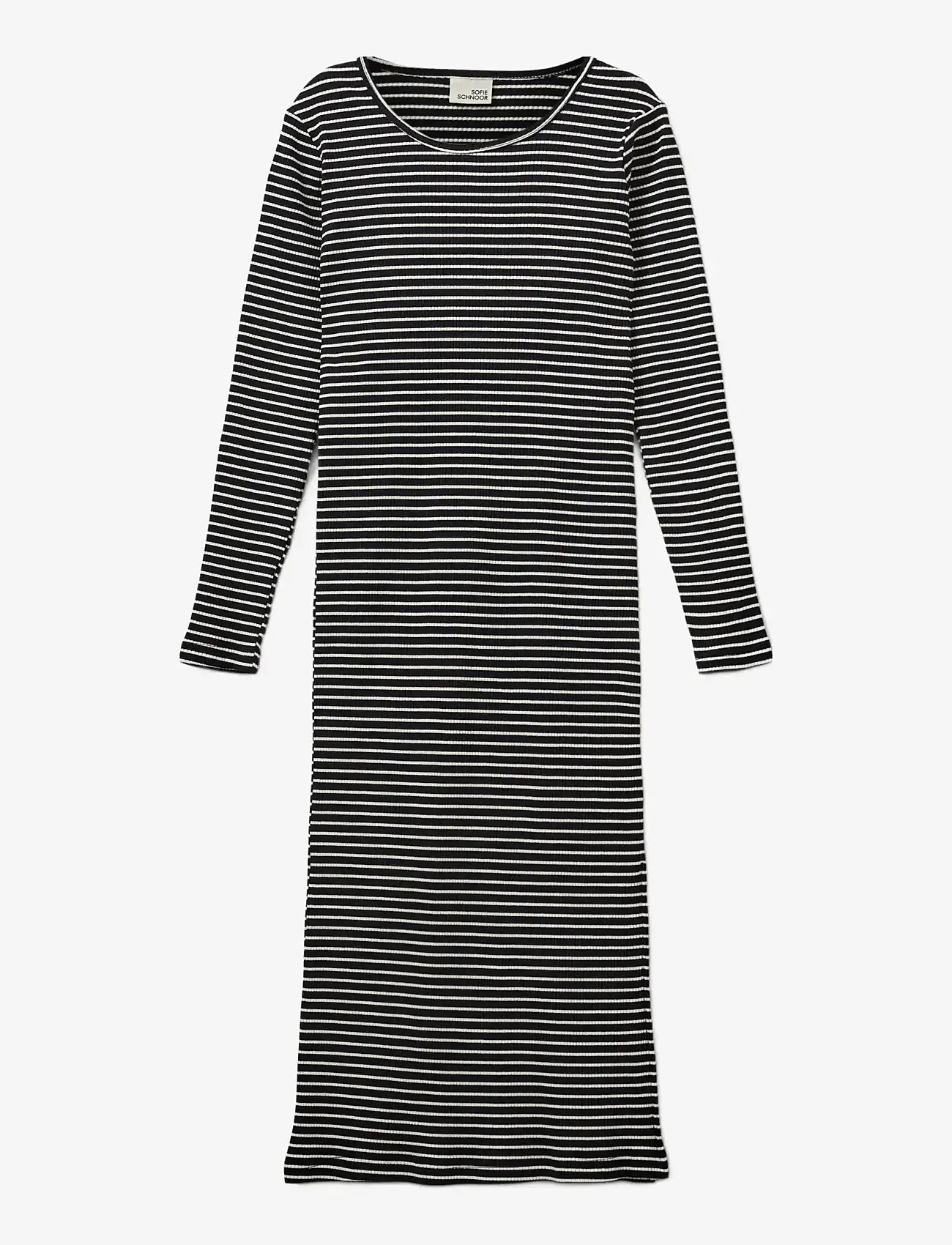 Sofie Schnoor Young - FACITASY DRESS - pikkade varrukatega vabaaja kleidid - black striped - 0