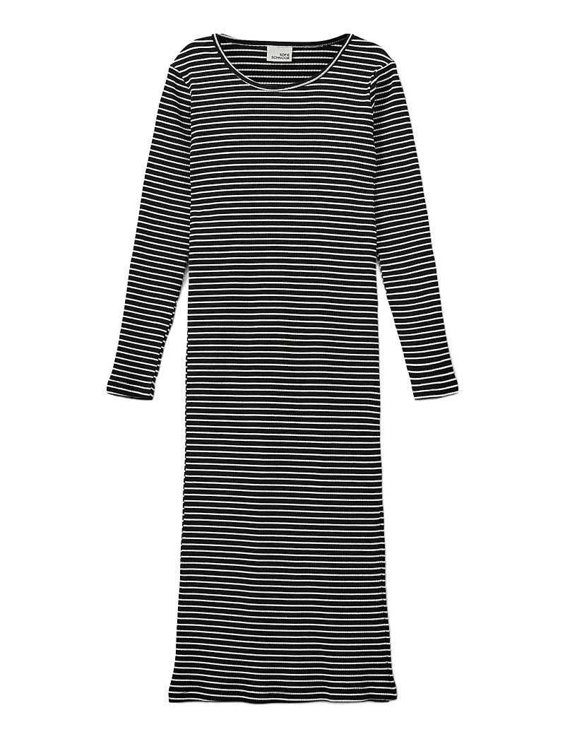 Sofie Schnoor Young - FACITASY DRESS - pikkade varrukatega vabaaja kleidid - black striped - 0