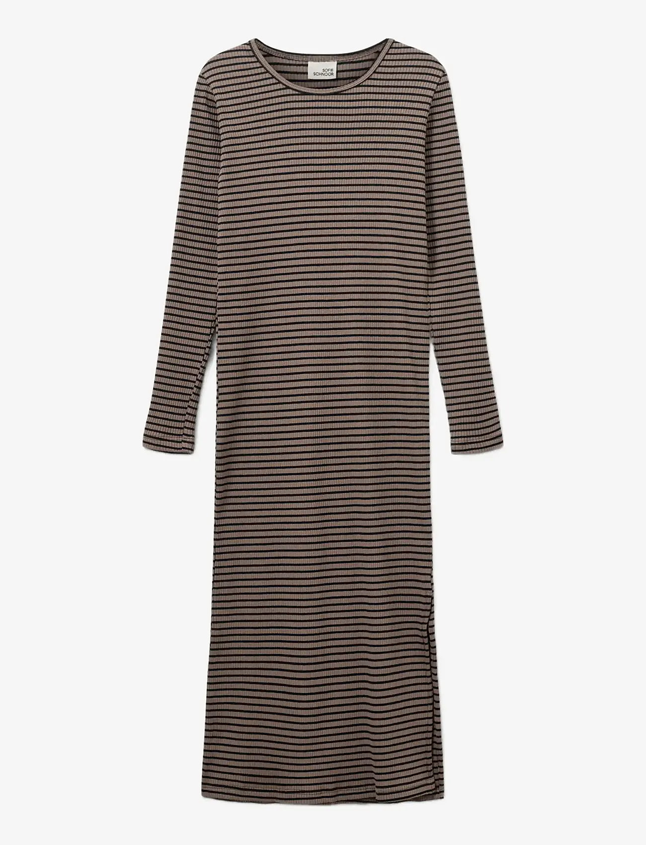 Sofie Schnoor Young - FACITASY DRESS - pitkähihaiset arkimekot - brown striped - 0