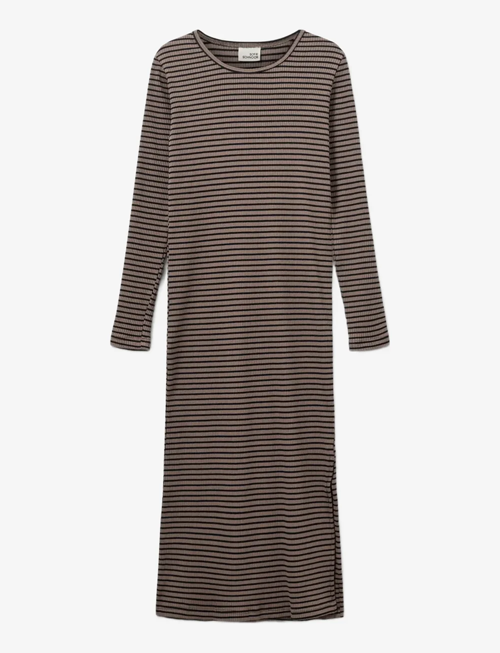 Sofie Schnoor Young - FACITASY DRESS - long-sleeved casual dresses - brown striped - 0