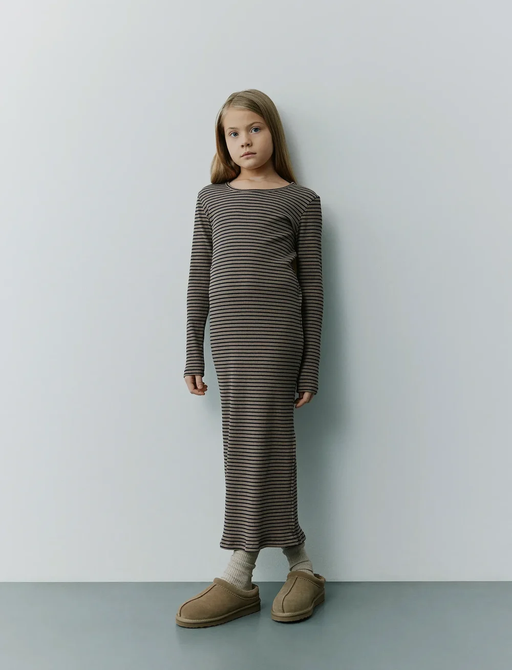Sofie Schnoor Young - FACITASY DRESS - long-sleeved casual dresses - brown striped - 2