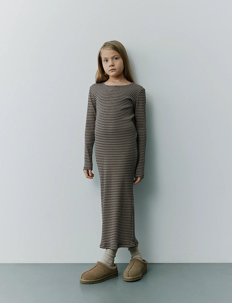Sofie Schnoor Young - FACITASY DRESS - langærmede hverdagskjoler - brown striped - 2