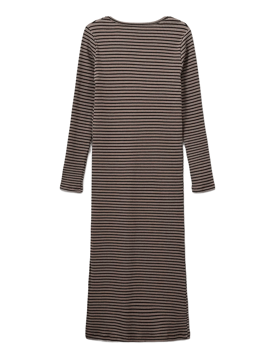 Sofie Schnoor Young - FACITASY DRESS - langærmede hverdagskjoler - brown striped - 1