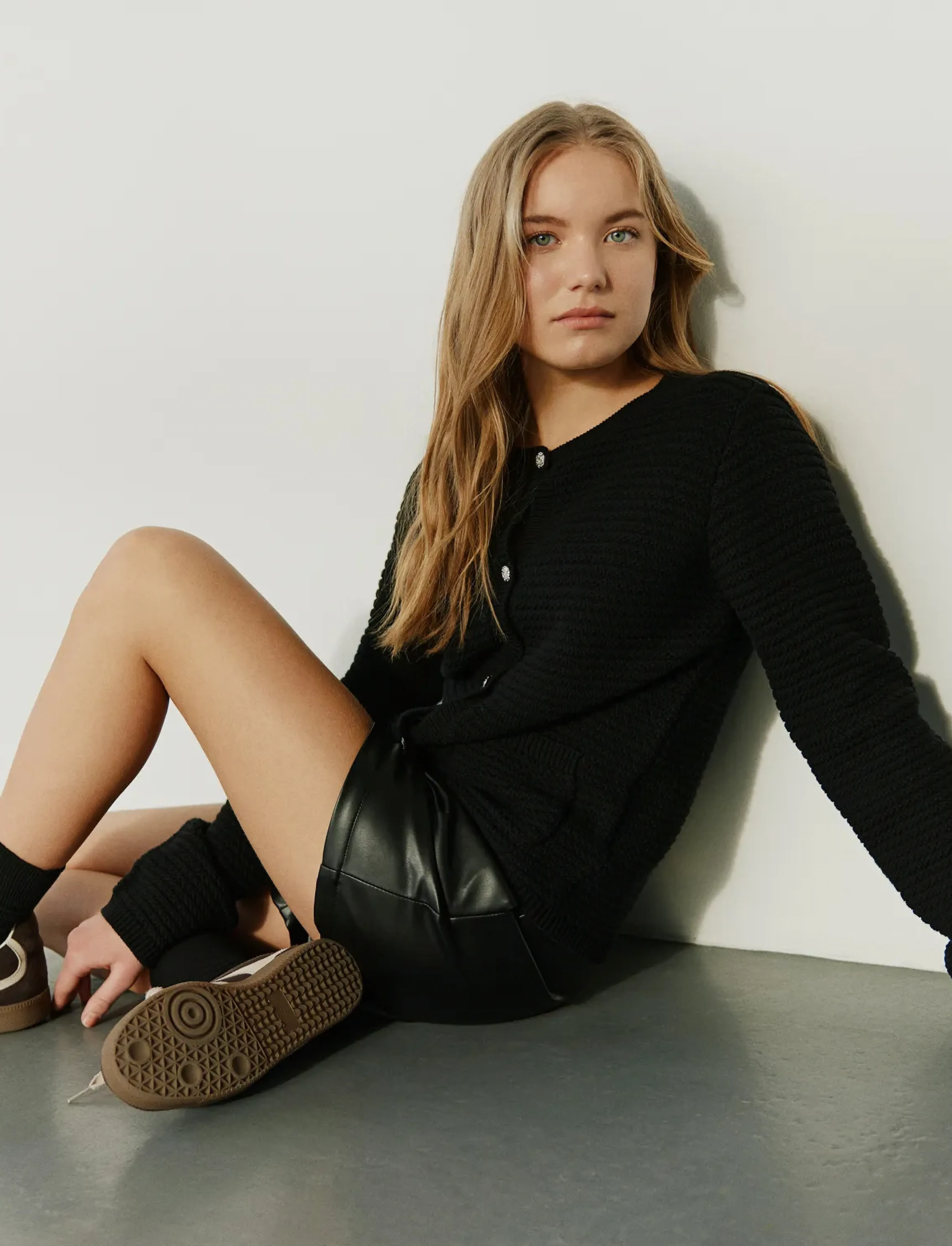 Sofie Schnoor Young Kyrask Cardigan, 128, Black, Strik > Cardigans, Børn