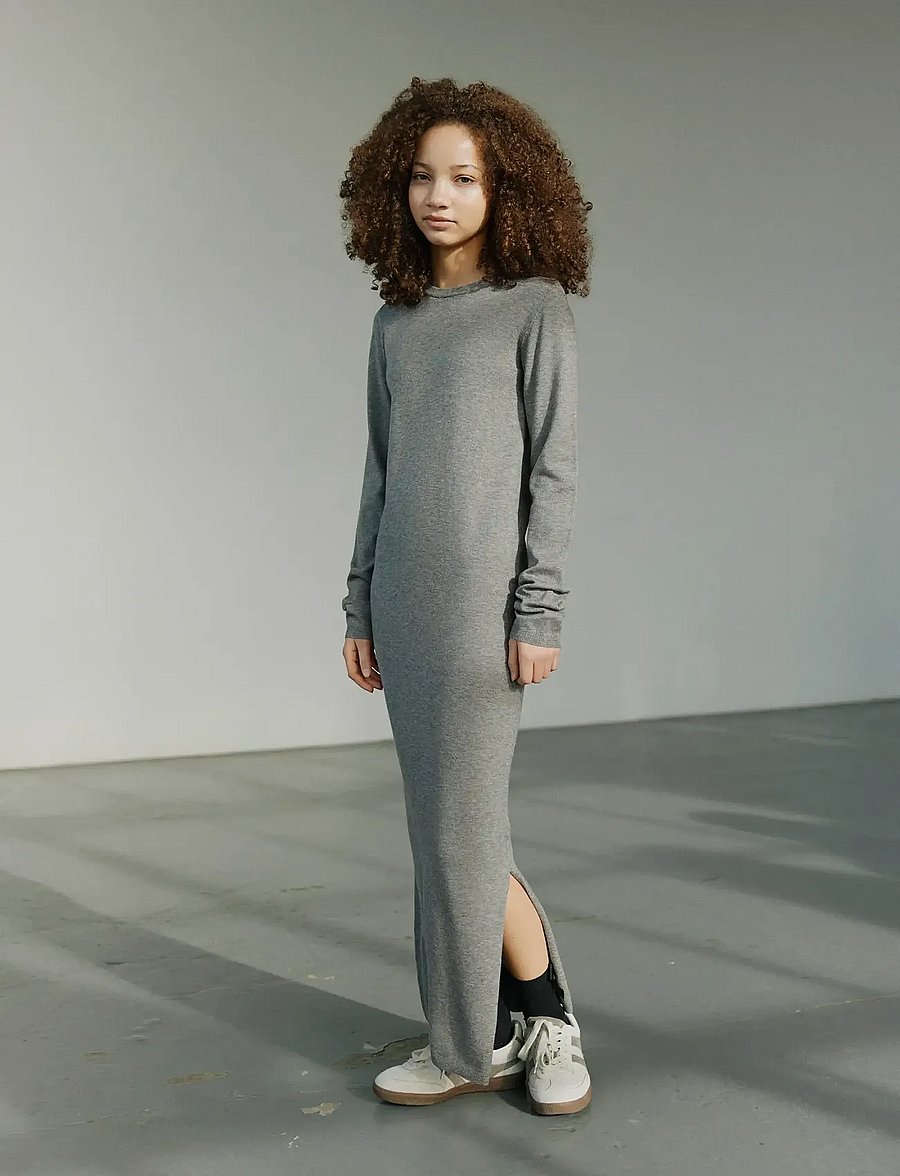 Sofie Schnoor Young - KORYSY DRESS - pikkade varrukatega vabaajakleidid - grey melange - 0