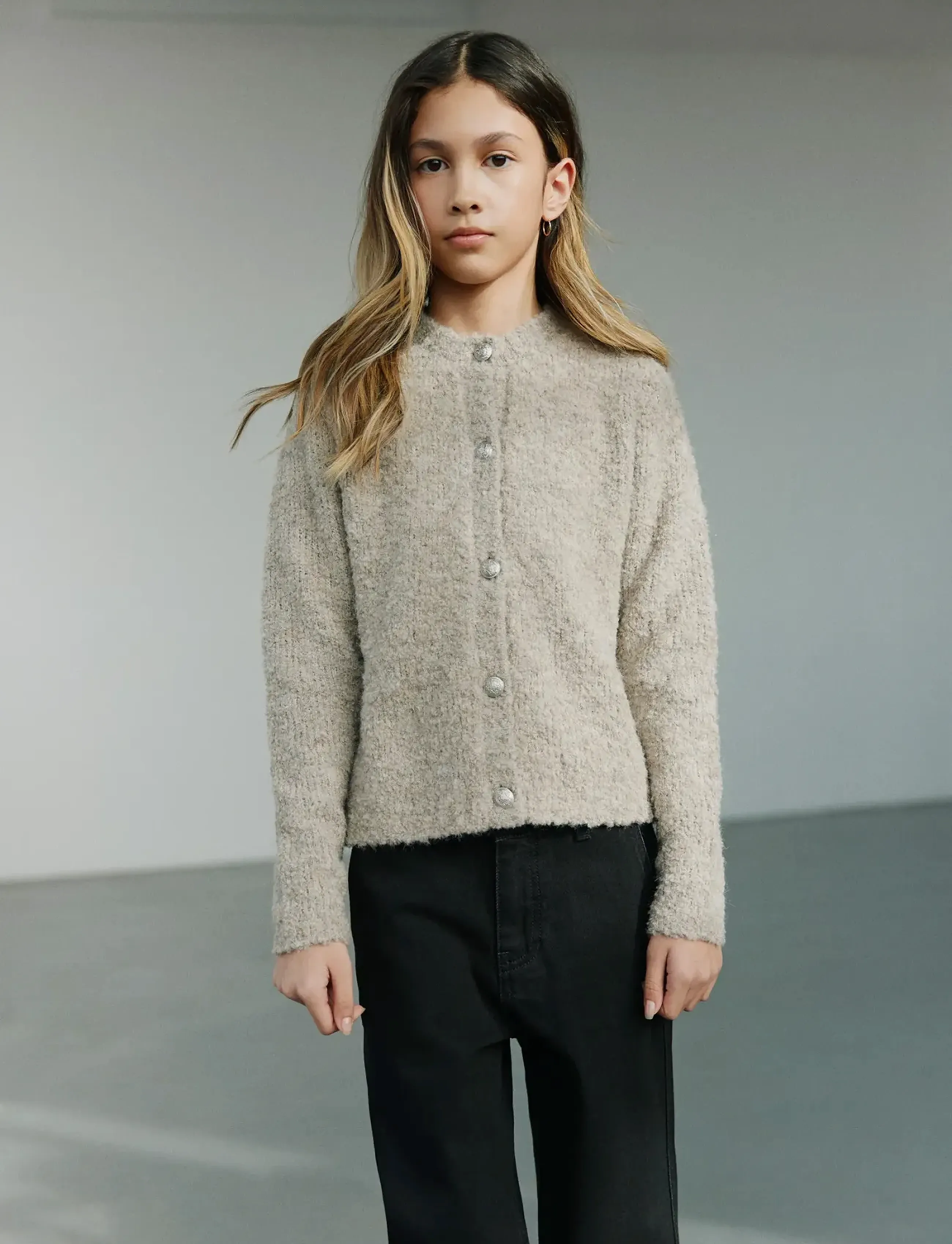 Sofie Schnoor Young KYRASY CARDIGAN - Strickmode - DEER MELANGE / beige