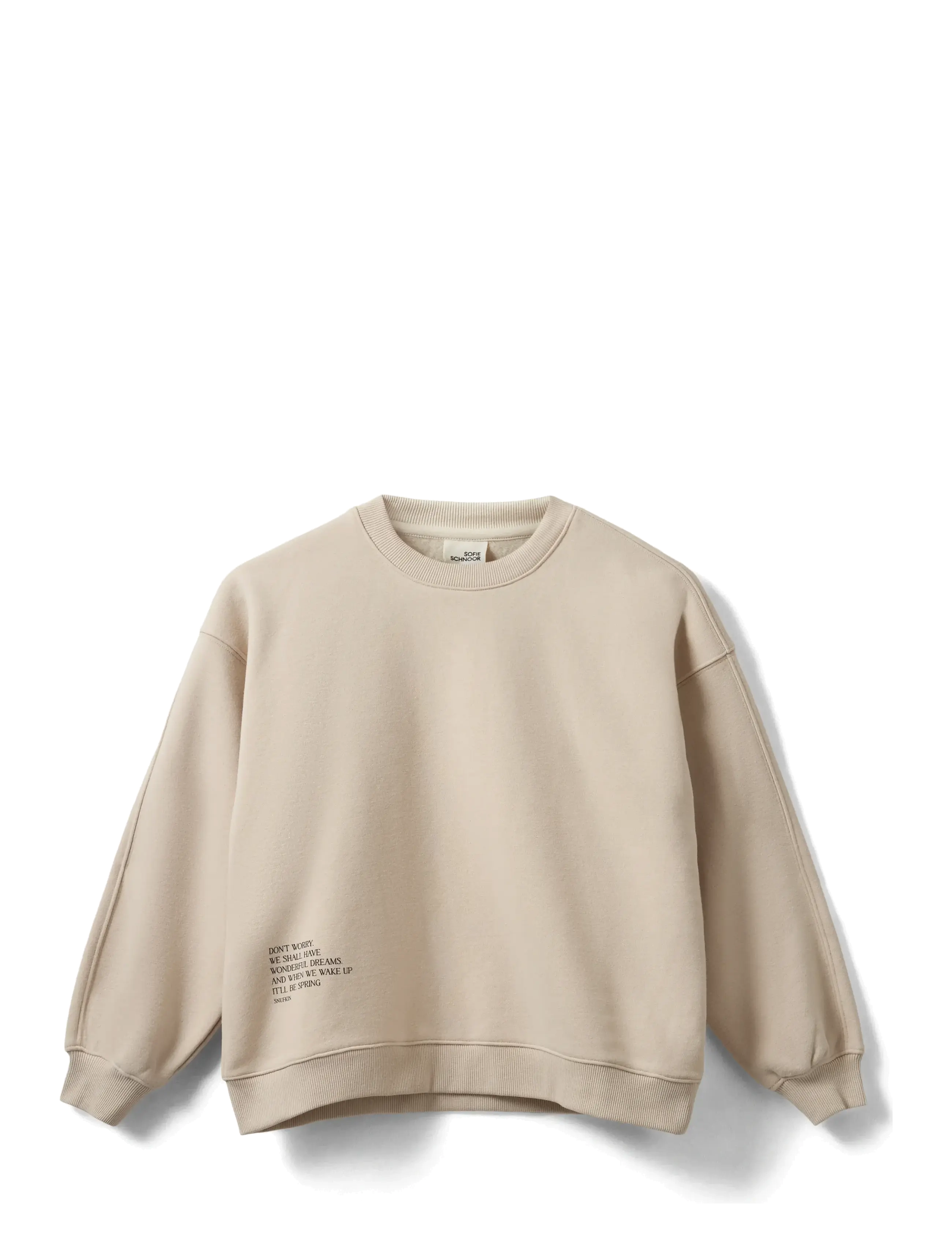 Sofie Schnoor Young ElinSY Sweatshirt - Teens 140-176 - FOG / beige