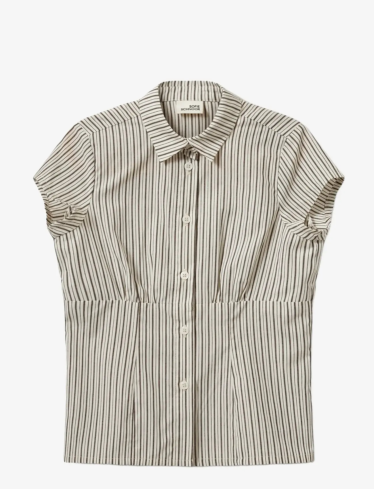 Sofie Schnoor Young - LilyanSY Shirt - lühikeste varrukatega särgid - brown striped - 0