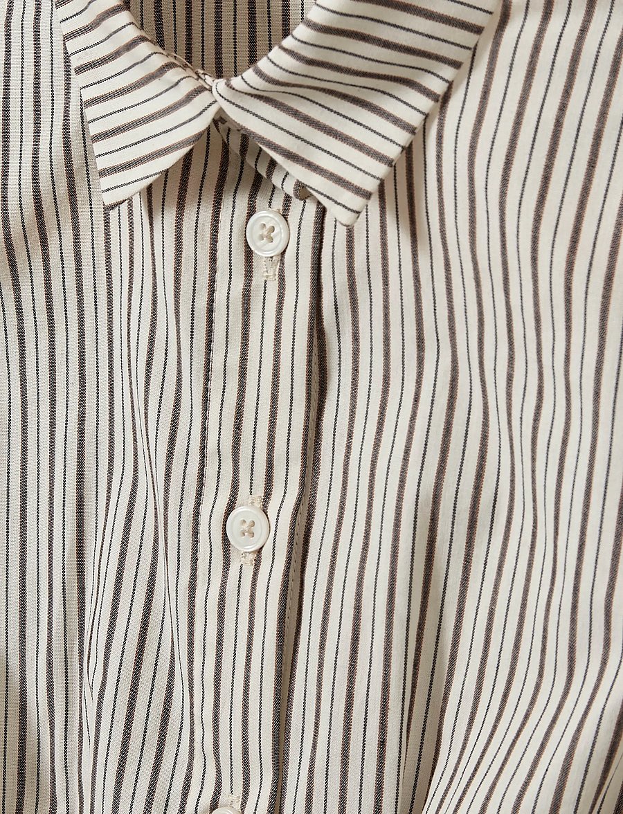Sofie Schnoor Young - LilyanSY Shirt - lühikeste varrukatega särgid - brown striped - 2