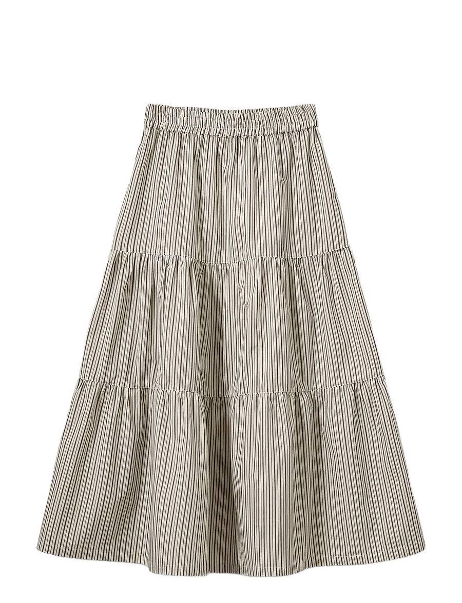 Sofie Schnoor Young - ViviSY Skirt - midi nederdele - brown striped - 0