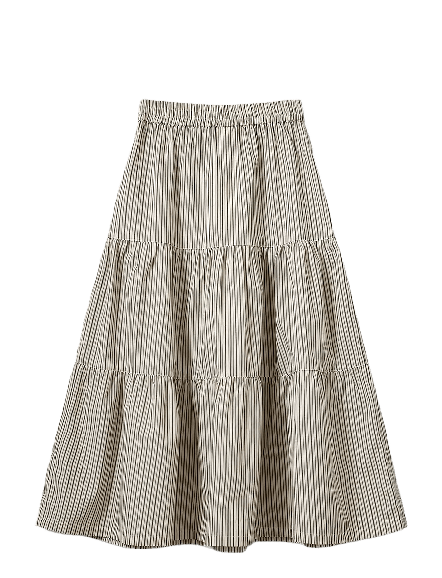 Sofie Schnoor Young - ViviSY Skirt - midi nederdele - brown striped - 1