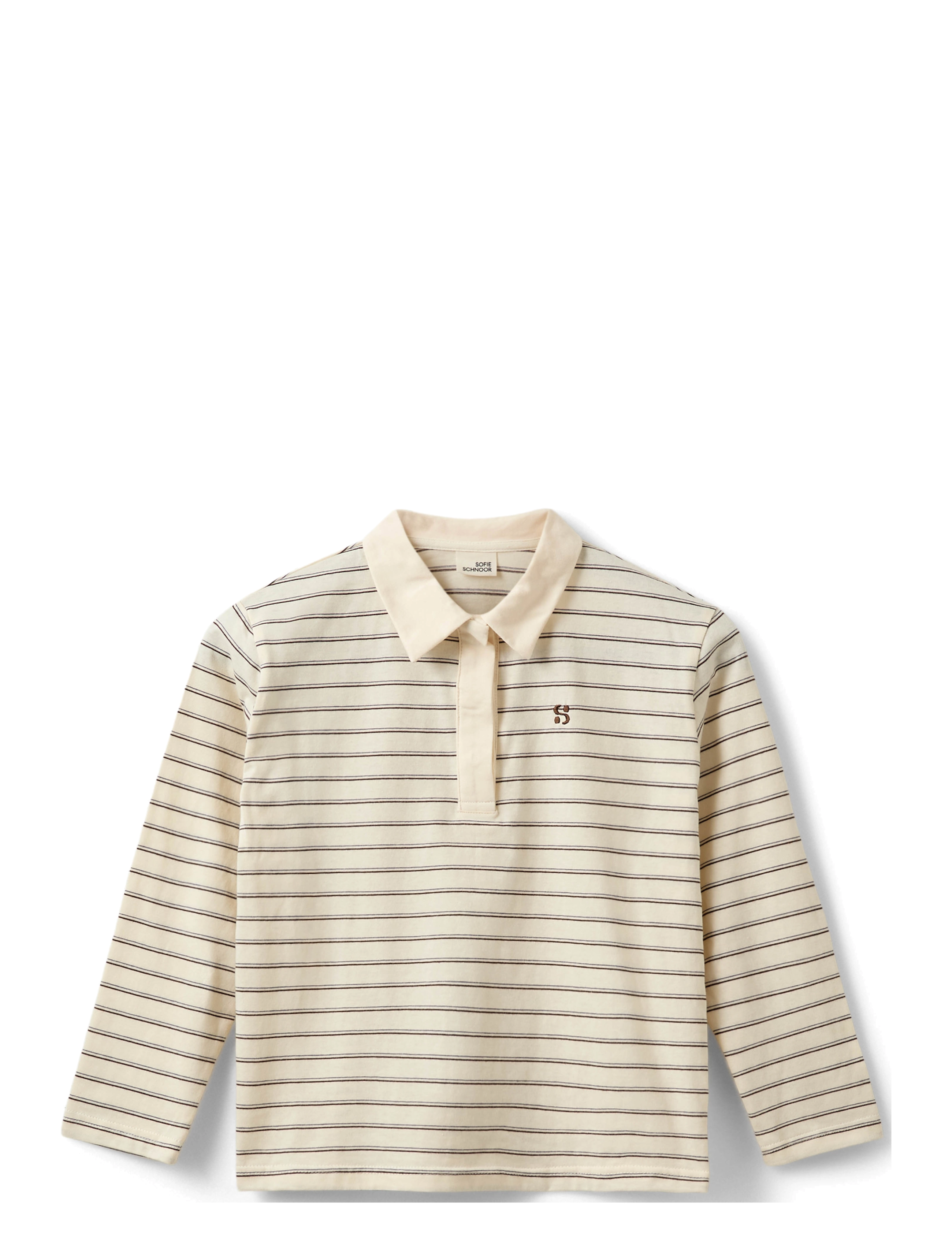 Sofie Schnoor Young Calliasy Ls T-Shirt, Børn, Stribet Langærmet Poloshirt, Cream, Str: 140