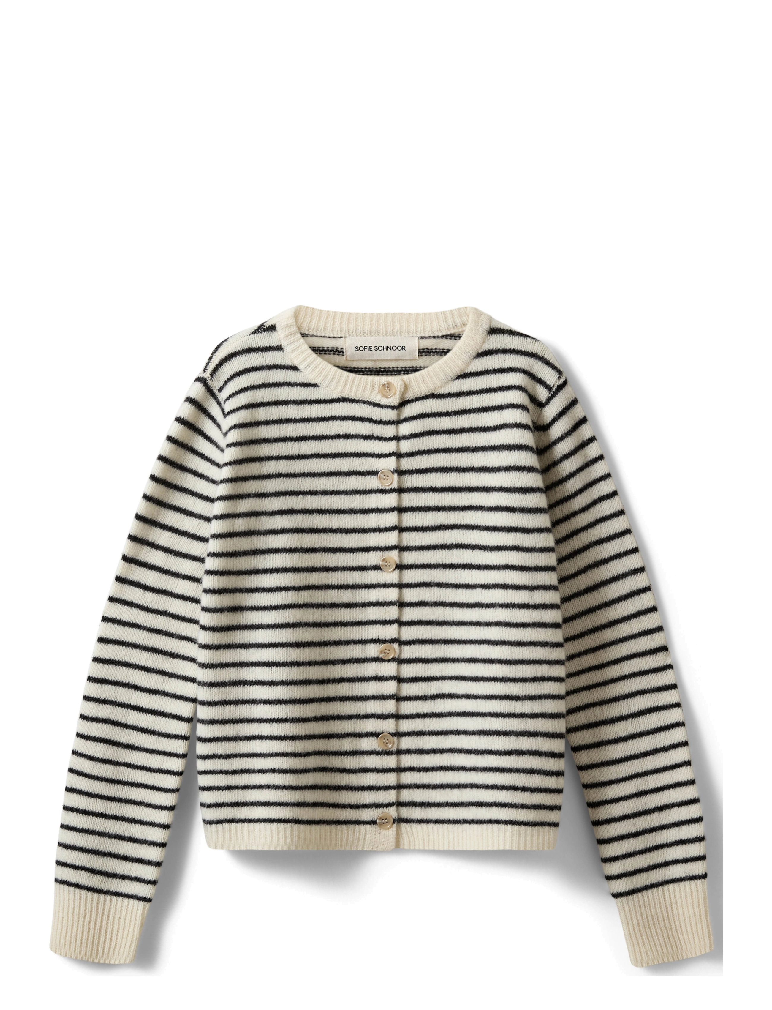 Sofie Schnoor Young Cissesy Cardigan, 128, White, Strik > Cardigans, Børn