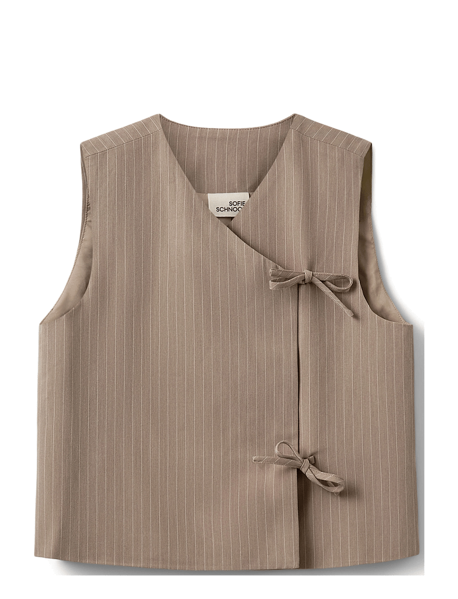 Sofie Schnoor Young - CAILINSY VEST - vestid - beige striped - 0
