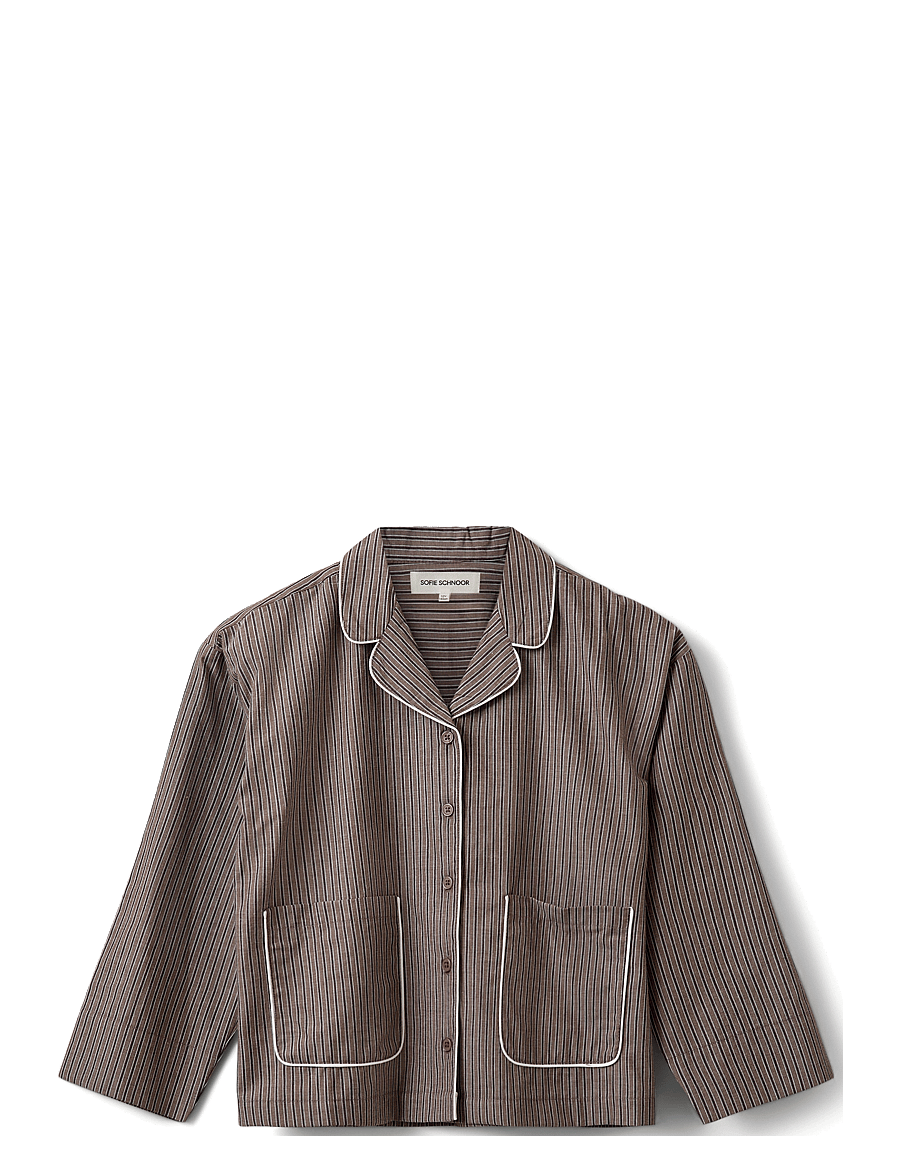 Sofie Schnoor Young - IMANASY SHIRT - langärmlige hemden - brown striped - 0