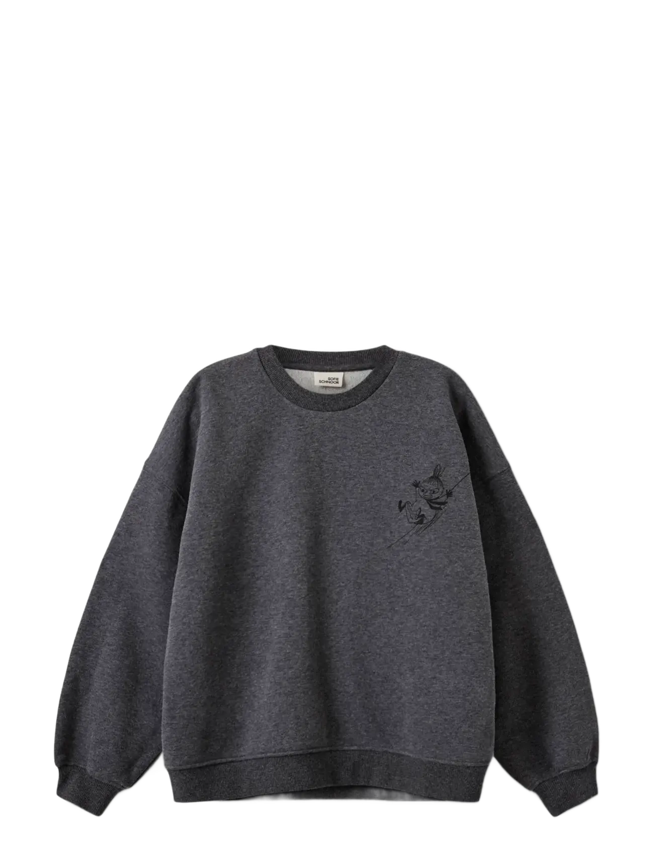 Sofie Schnoor Young ElinSY Moomin Sweatshirt - Tøj - DARK GREY MELANGE / grey