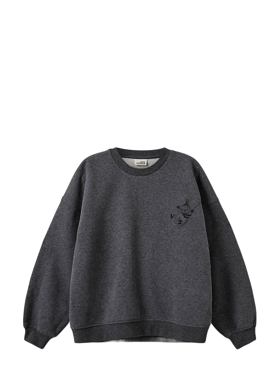 Sofie Schnoor Young - ElinSY Moomin Sweatshirt - sweatshirts - dark grey melange - 0