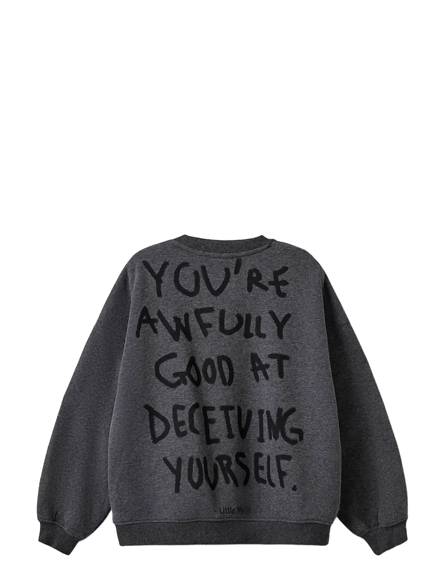 Sofie Schnoor Young - ElinSY Moomin Sweatshirt - sweatshirts - dark grey melange - 1