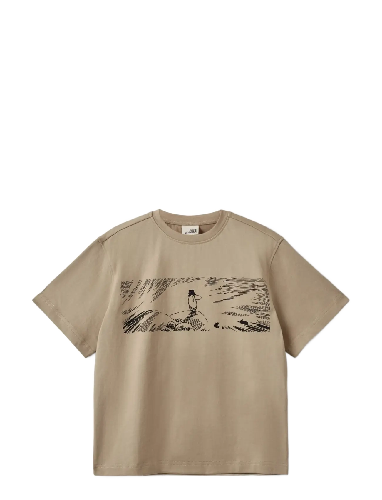 Sofie Schnoor Young Verinasy Moomin T-Shirt, 164, T-shirts, Beige - Short-sleeved, Kinder