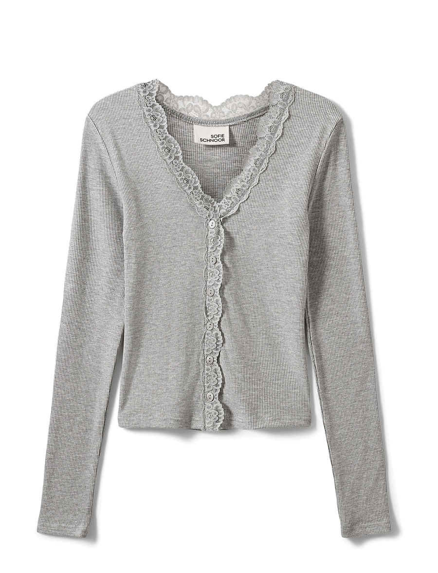 Sofie Schnoor Young - ANYIASY CARDIGAN - cardigans - grey melange - 0