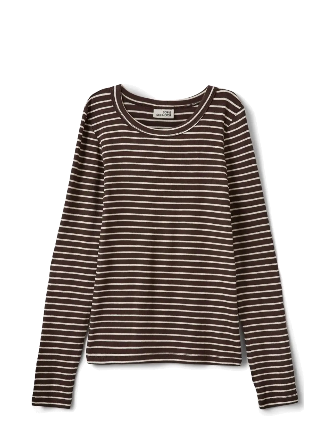 Sofie Schnoor Young PETRICIASY LS T-SHIRT - Toppar & T-shirts - BROWN STRIPED / brown