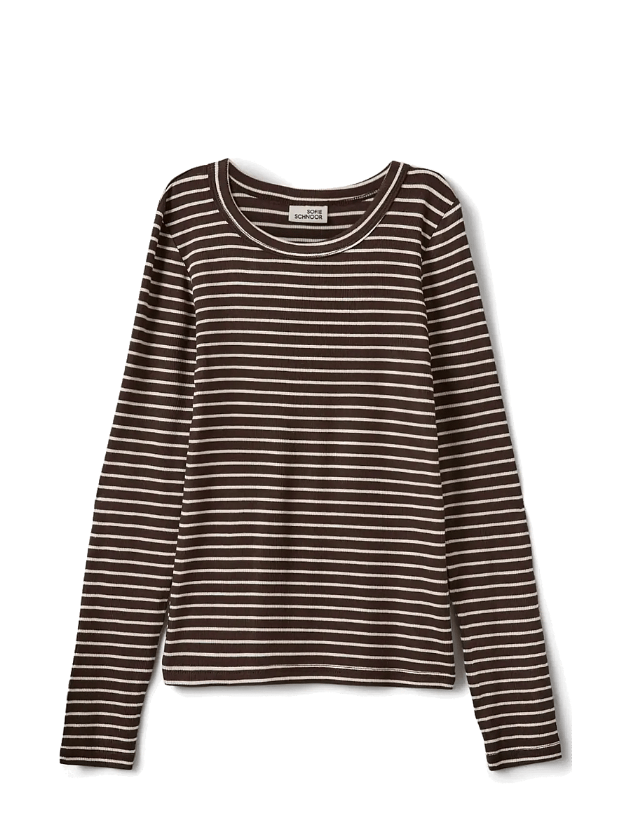 Sofie Schnoor Young - PETRICIASY LS T-SHIRT - langärmelig - brown striped - 0