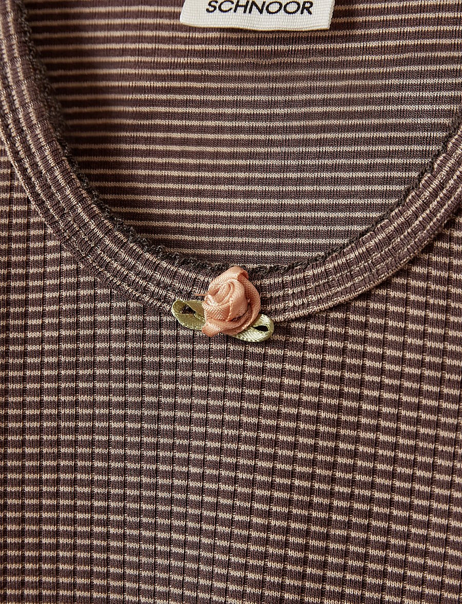 Sofie Schnoor Young - PETRICIASY T-SHIRT LONG SLEEVE - långärmade t-shirts - brown striped - 2